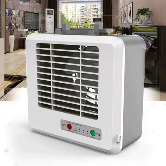 Portable Mini Silent Household Energy Saving Desktop Air Conditioner Fan Electric Air Cooler(White)