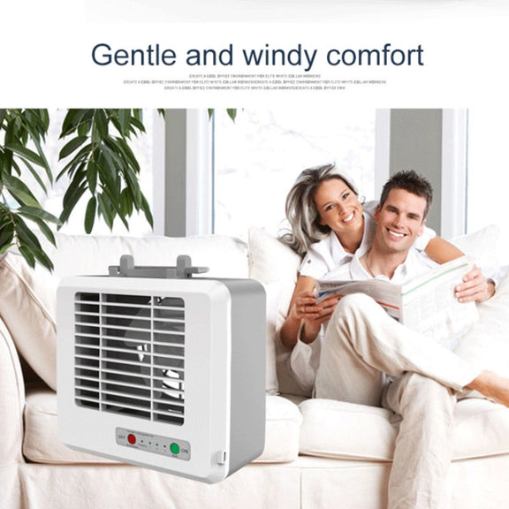 Portable Mini Silent Household Energy Saving Desktop Air Conditioner Fan Electric Air Cooler(White)