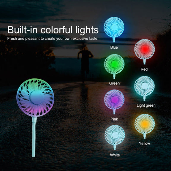 Creative Mini Hanging Neck Type Fan Outdoor LED Fan (Black)