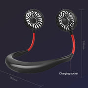 Creative Mini Hanging Neck Type Fan Outdoor LED Fan (Black)