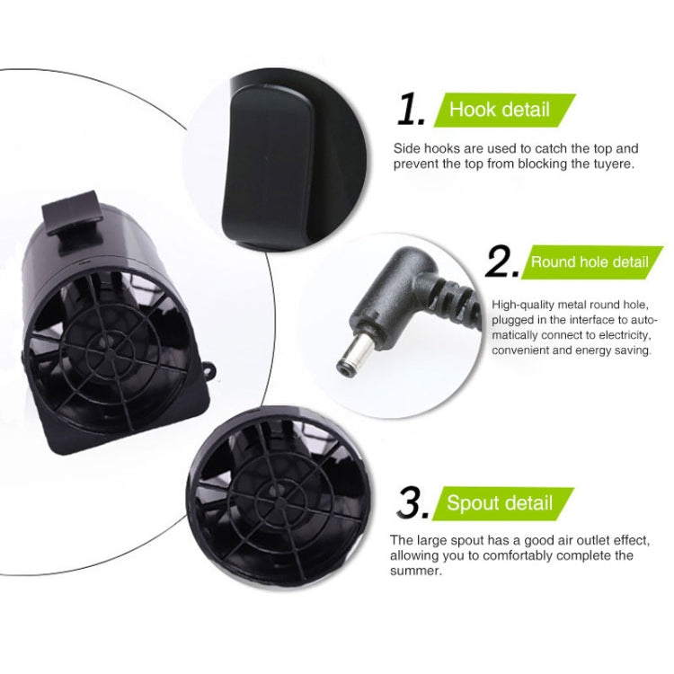 Portable Mini Waist Fan Cooling Fan USB Skin Cooler (Black)