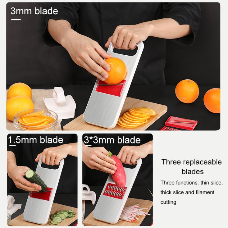 C321 Multifunctional Household Kitchen Stainless Steel Vegetables Cutter Potato Grater (Silver)