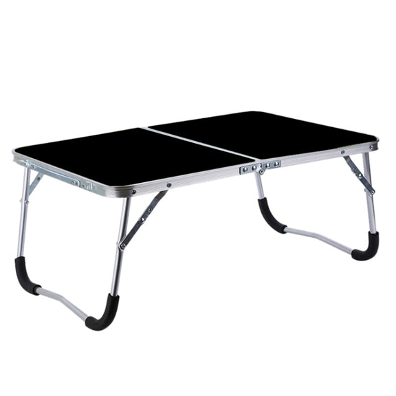 Rubber Mat Adjustable Portable Laptop Table Folding Stand Computer Reading Desk Bed Tray (Black)