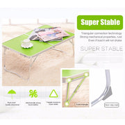 Plastic Mat Adjustable Portable Laptop Table Folding Stand Computer Reading Desk Bed Tray (Black)