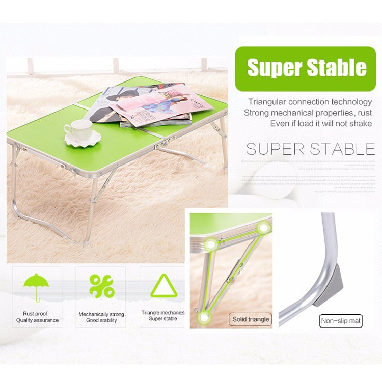 Plastic Mat Adjustable Portable Laptop Table Folding Stand Computer Reading Desk Bed Tray (Green)
