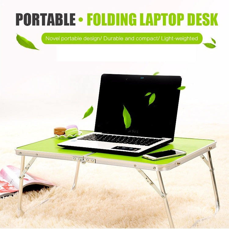 Plastic Mat Adjustable Portable Laptop Table Folding Stand Computer Reading Desk Bed Tray (Green)
