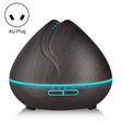 Peach Shape Wood Grain Remote Control Ultrasonic Humidifier Aromatherapy Machine Automatic Alcohol Sprayer with LED Lights, Capacity: 400mL, AU Plug (Dark Wood Color) - free shipping - PMC TechLife - Order now!