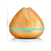 Peach Shape Wood Grain Remote Control Ultrasonic Humidifier Aromatherapy Machine Automatic Alcohol Sprayer with LED Lights, Capacity: 400mL, AU Plug (Light Wood Color)