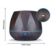 Diamond Wood Grain Remote Control Ultrasonic Humidifier Aromatherapy Machine Automatic Alcohol Sprayer with LED Lights, Capacity: 400mL, EU Plug (Light Wood Color)