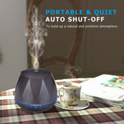 Diamond Wood Grain Remote Control Ultrasonic Humidifier Aromatherapy Machine Automatic Alcohol Sprayer with LED Lights, Capacity: 400mL, US Plug (Dark Wood Color)