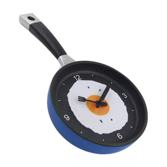 Fried Egg Pan Shape Creative Living Room Decorative Wall Clock (Blue)