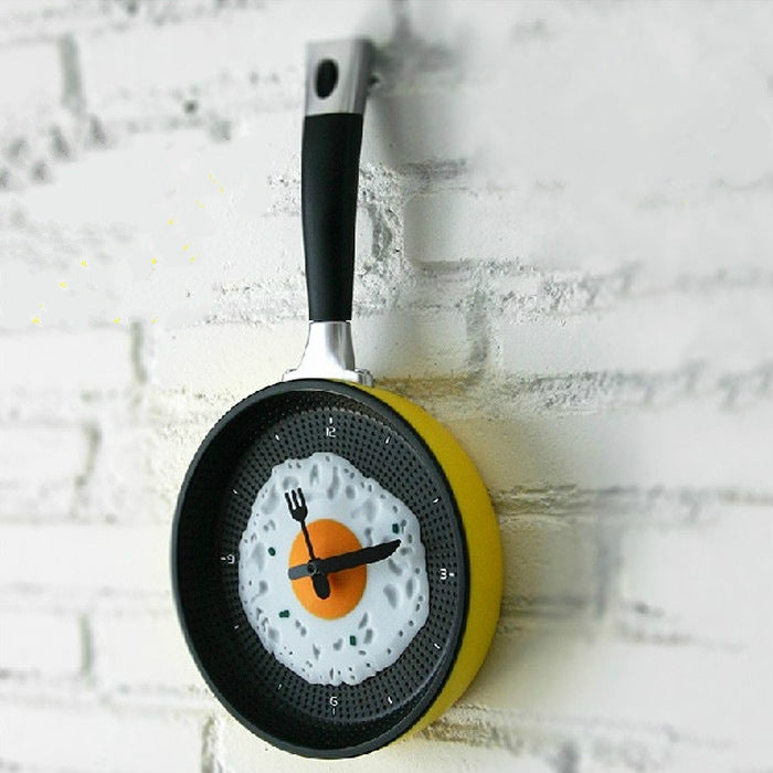 Fried Egg Pan Shape Creative Living Room Decorative Wall Clock (Red)