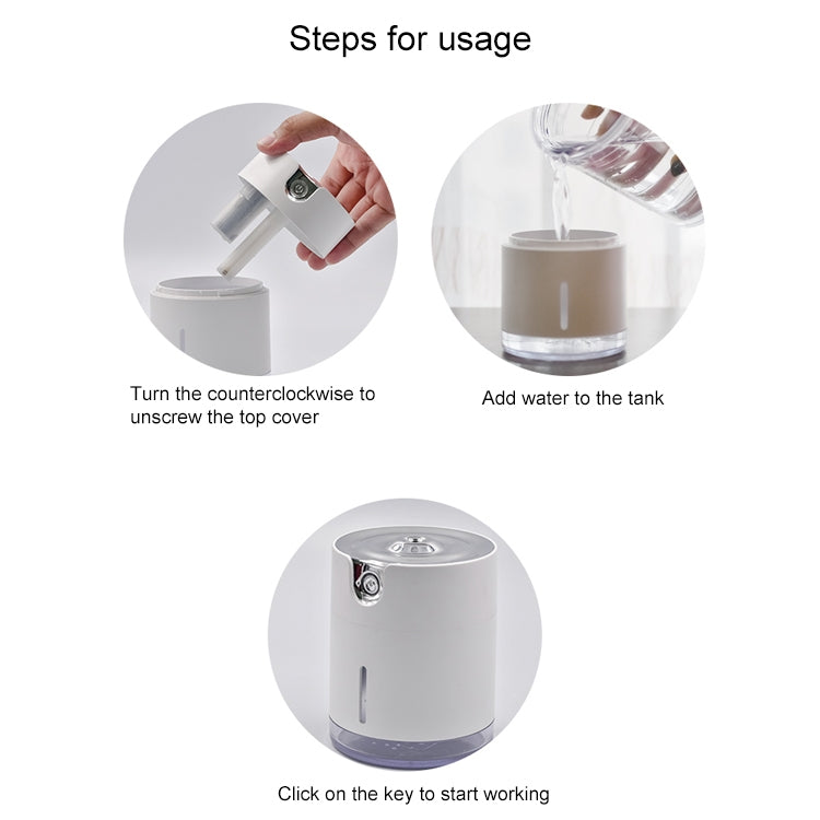 WT-H16 USB Charging Water Pattern Atomizing Humidifier with Colorful Night Lights, Water Tank Capacity: 300mL (White)