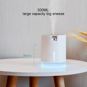 WT-H16 USB Charging Water Pattern Atomizing Humidifier with Colorful Night Lights, Water Tank Capacity: 300mL (White)