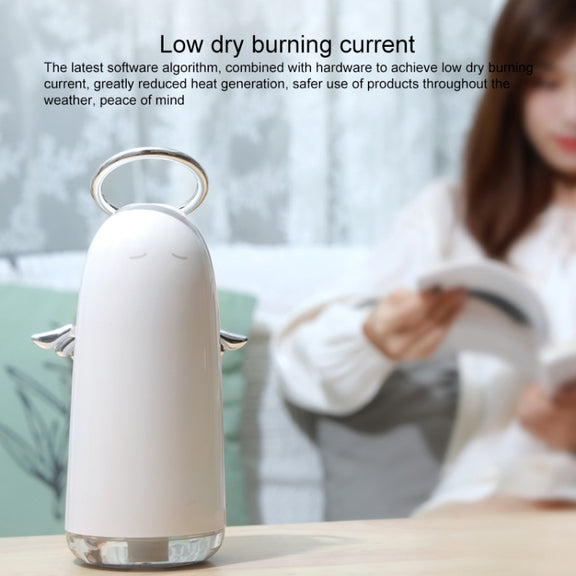 TSHM0 Mini Angel Atomizing Humidifier with Colorful Night Lights, Water Tank Capacity: 230mL (Silver)
