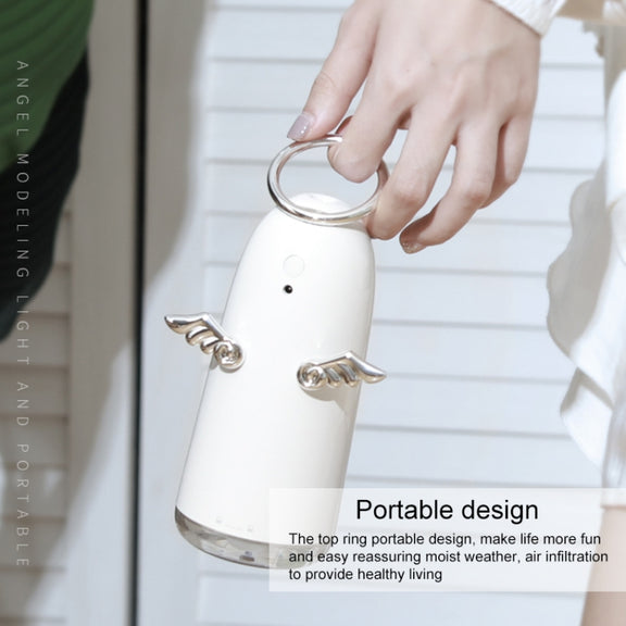 TSHM0 Mini Angel Atomizing Humidifier with Colorful Night Lights, Water Tank Capacity: 230mL (Silver)