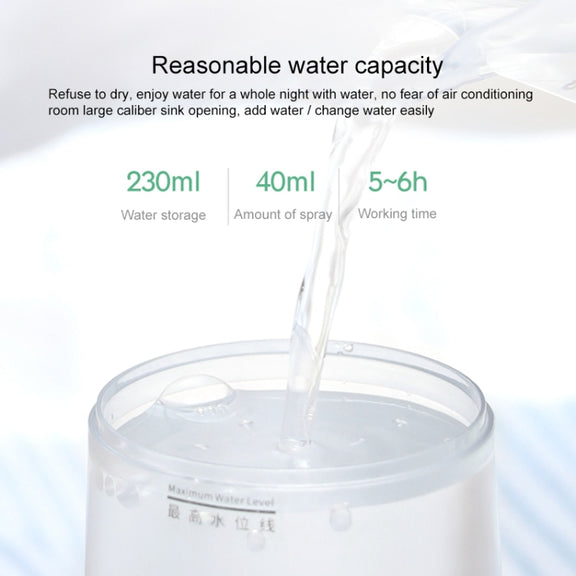 TSHM0 Mini Angel Atomizing Humidifier with Colorful Night Lights, Water Tank Capacity: 230mL (Silver)