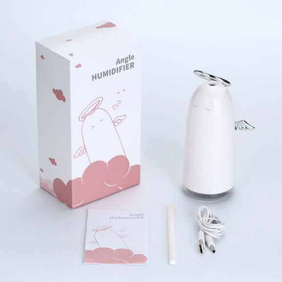 TSHM0 Mini Angel Atomizing Humidifier with Colorful Night Lights, Water Tank Capacity: 230mL (Silver)