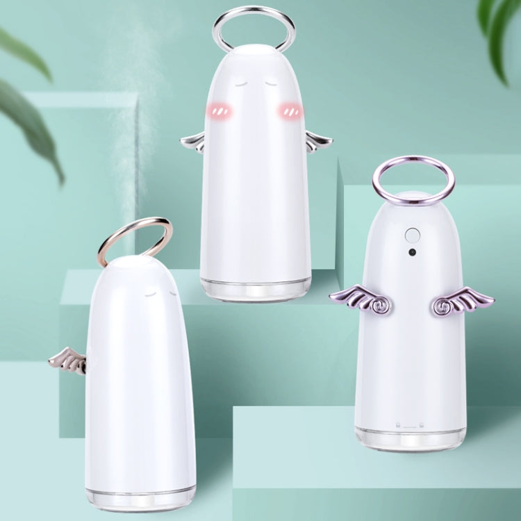 TSHM0 Mini Angel Atomizing Humidifier with Colorful Night Lights, Water Tank Capacity: 230mL (Silver)