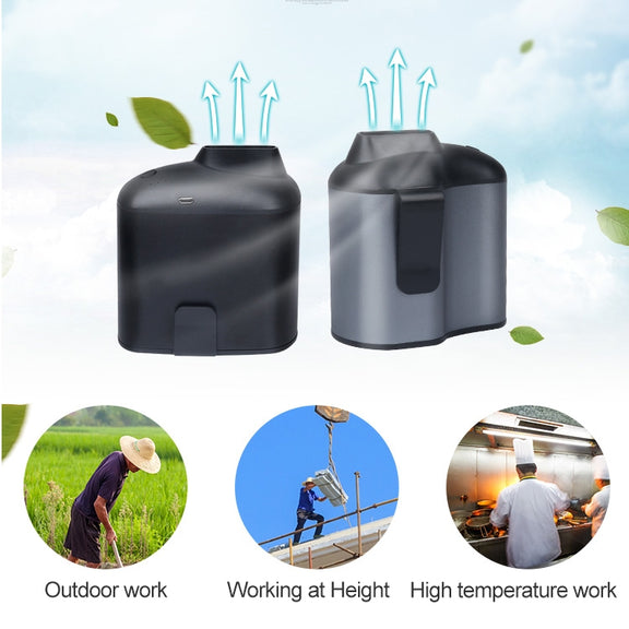 Portable Creative Hanging Waist USB Fan with Three Adjustable Wind Speed (Grey)