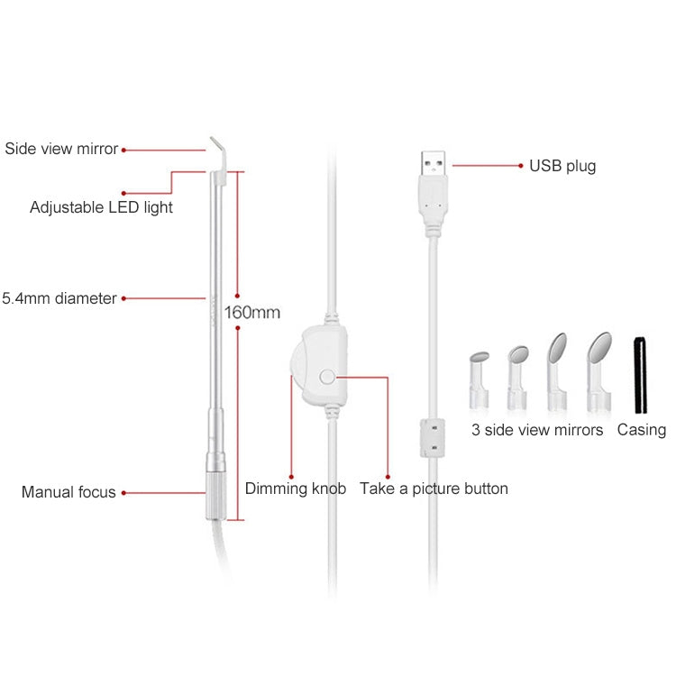 Supereyes Y003 Pet Ear Canal Nasal Cavity Water-resistant Electronic Digital Endoscope