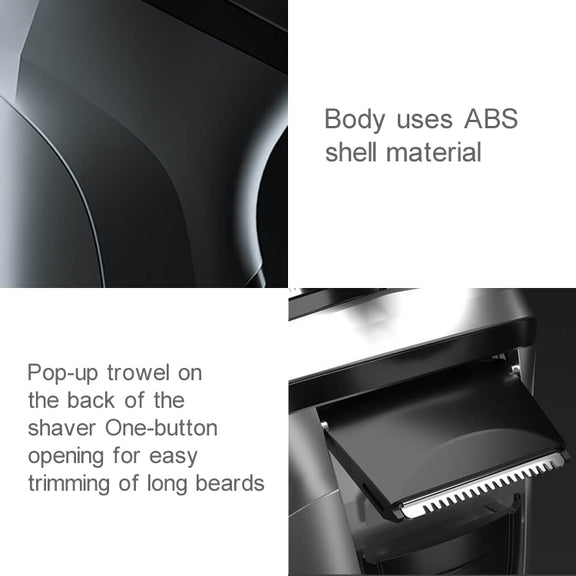 Original Xiaomi ENCHEN Water Proof Triple Rotary Double Ring Blade Shaving Head Electric Rechargeable Shaver For Men(Black)