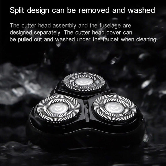 Original Xiaomi ENCHEN Water Proof Triple Rotary Double Ring Blade Shaving Head Electric Rechargeable Shaver For Men(Black)