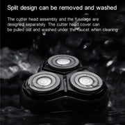 Original Xiaomi ENCHEN Water Proof Triple Rotary Double Ring Blade Shaving Head Electric Rechargeable Shaver For Men(Silver)