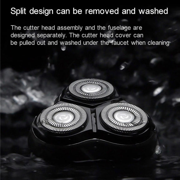 Original Xiaomi ENCHEN Water Proof Triple Rotary Double Ring Blade Shaving Head Electric Rechargeable Shaver For Men(Silver)