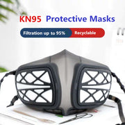 Silicone Protective Reusable PM2.5 KN95 Respirator Mask Replaceable Filter Antivirus Anti-fog Face Mask