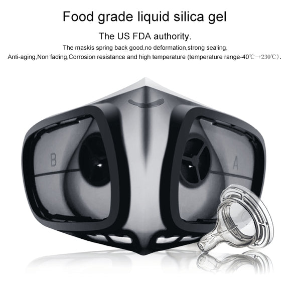 Silicone Protective Reusable PM2.5 KN95 Respirator Mask Replaceable Filter Antivirus Anti-fog Face Mask