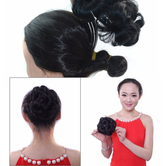 30M33# Wig Ball Head Flower Hairpin Hair Bag Wig Headband for Bride