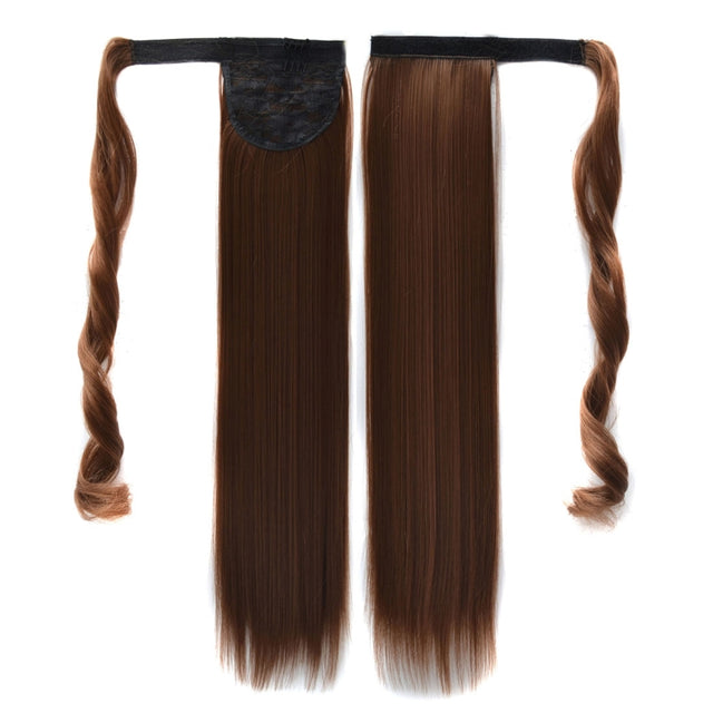 12# Invisible Seamless Bandage-style  Wig Long Straight Hair Wig Ponytail