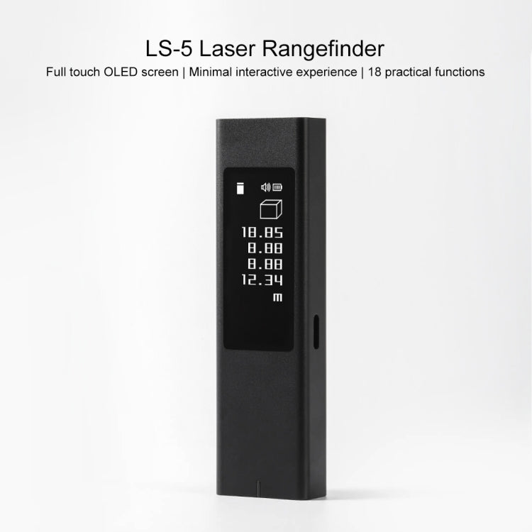 Original Xiaomi Youpin DUKA LS5 Touch Screen High-precision Infrared Laser Rangefinder (Black)