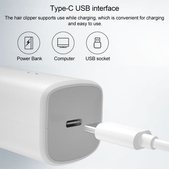 Original Xiaomi Enchen Boost Intelligent Fast Charging Electric Hair Trimmer Haircut Machine (White)