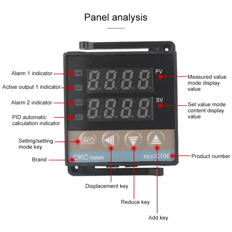 REX-C100 Thermostat + Thermocouple + SSR-60 DA Solid State Module Intelligent Temperature Control Kit