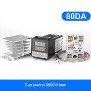 8800W REX-C100 Thermostat + Heat Sink + Thermocouple + SSR-80 DA Solid State Module Intelligent Temperature Control Kit