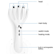 Mini Portable Multifunctional Head Massager Massage Comb, Battery Powered (Gold)