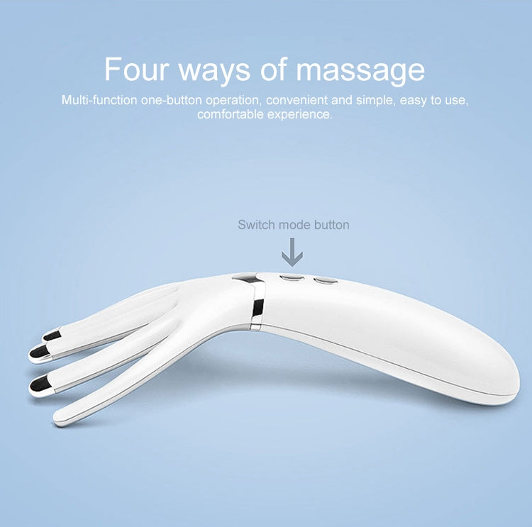 Mini Portable Rechargeable Multifunctional Head Massager Massage Comb (White)