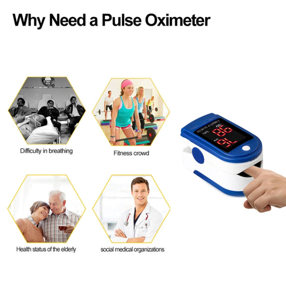 Precision Finger Pulse Oximeter Blood Oxygen Monitor(Blue)