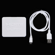 4K HDMI Splitter Full HD 1080p Video HDMI Switch Switcher 1x2 Split Out Amplifier Dual Display for HDTV DVD PS3 Xbox(White)