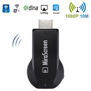 MiraScreen WiFi Display Dongle / Miracast Airplay DLNA Display Receiver Dongle Wireless Mirroring Screen Device with 2 in 1 USB Cable (Black)