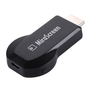 MiraScreen WiFi Display Dongle / Miracast Airplay DLNA Display Receiver Dongle Wireless Mirroring Screen Device with 2 in 1 USB Cable (Black)