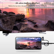 3 in 1 Micro USB + USB-C / Type-C + 8 Pin to HDMI HDTV Cable(Black)