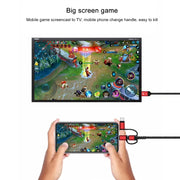 3 in 1 Micro USB + USB-C / Type-C + 8 Pin to HDMI HDTV Cable(Black)