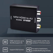 Mini HDMI to AV / CVBS Composite Video Signal Converter(Black)