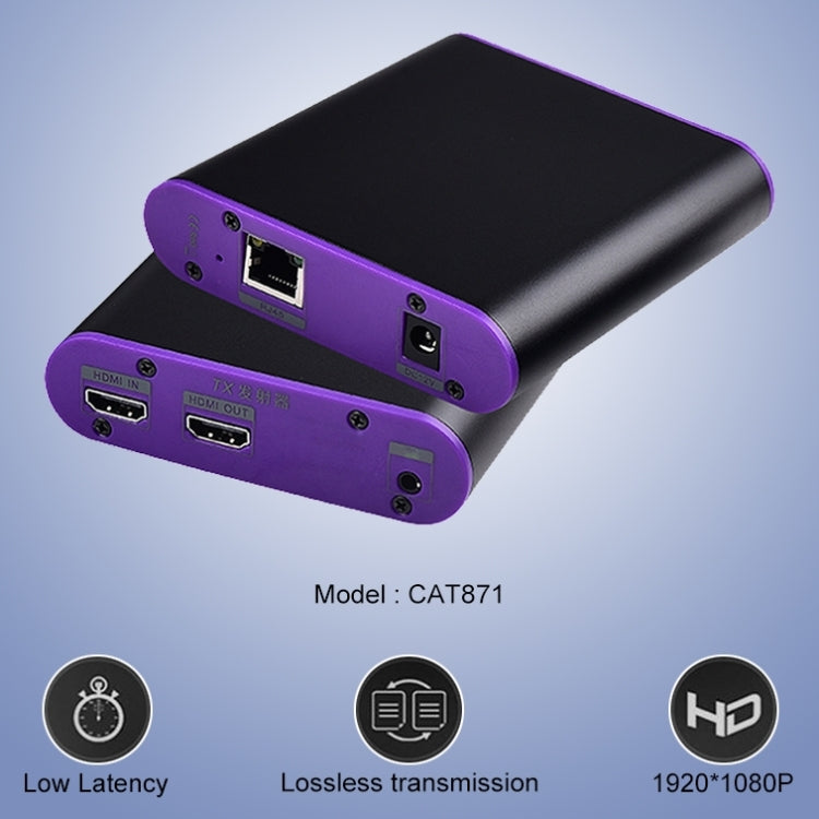 CAT871 HDMI Extender (Receiver & Sender) over CAT5e/CAT6 Cable with IR, Transmission Distance: 120m(AU Plug)