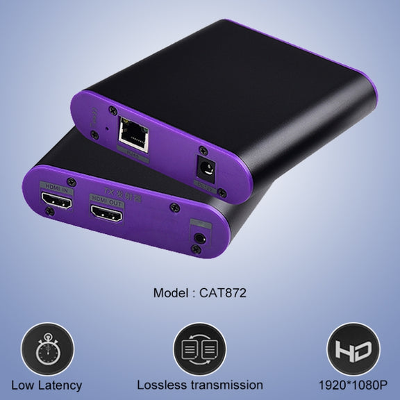 CAT872 HDMI Extender (Receiver & Sender) over CAT5e/CAT6 Cable , Transmission Distance: 200m (AU Plug)