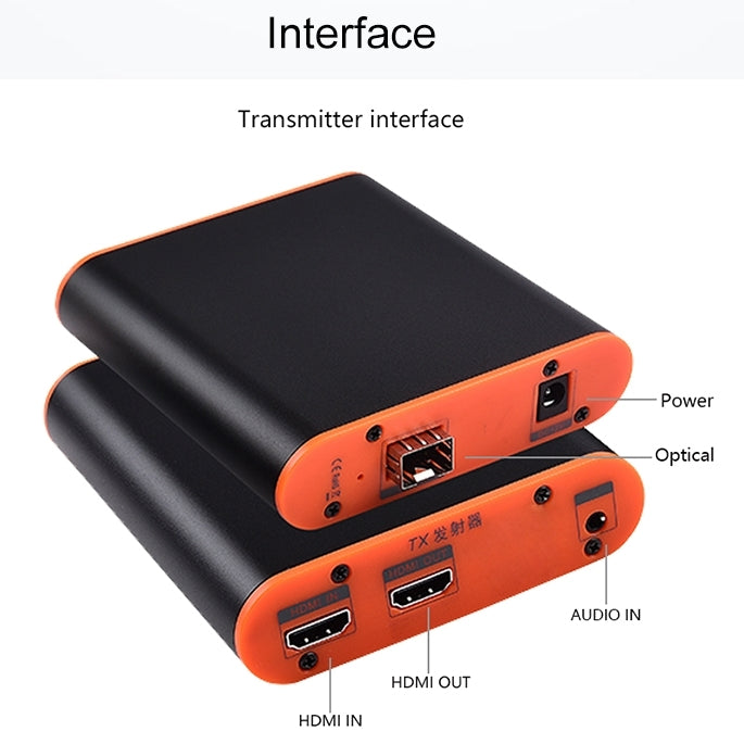 OPT882 HDMI Extender (Receiver & Sender) Fiber Optic Extender , Transmission Distance: 20KM (EU Plug)