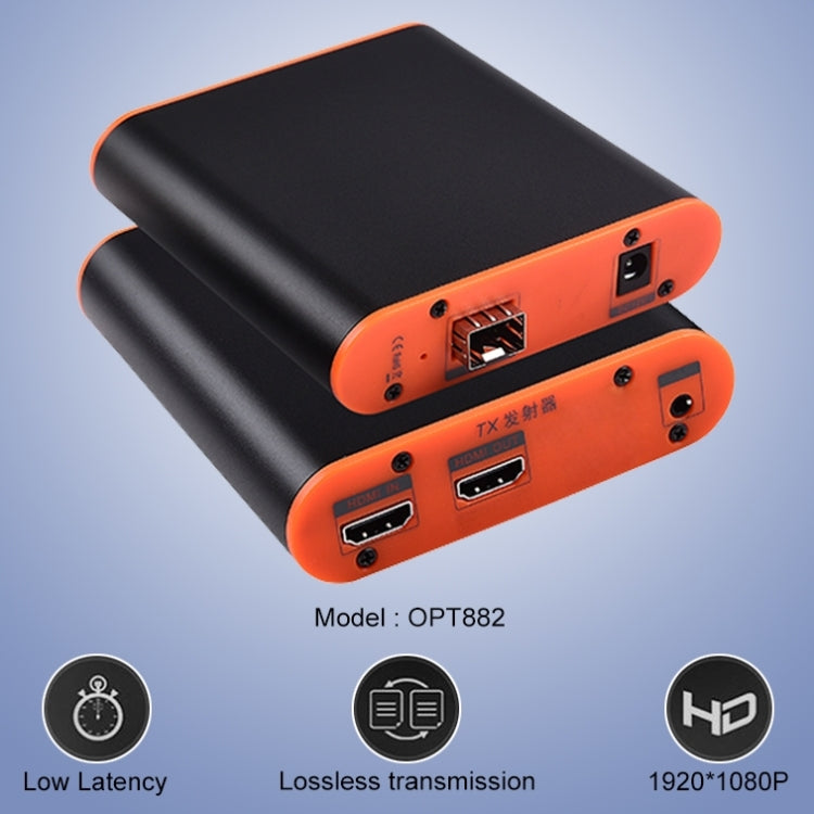 OPT882 HDMI Extender (Receiver & Sender) Fiber Optic Extender , Transmission Distance: 20KM (US Plug)